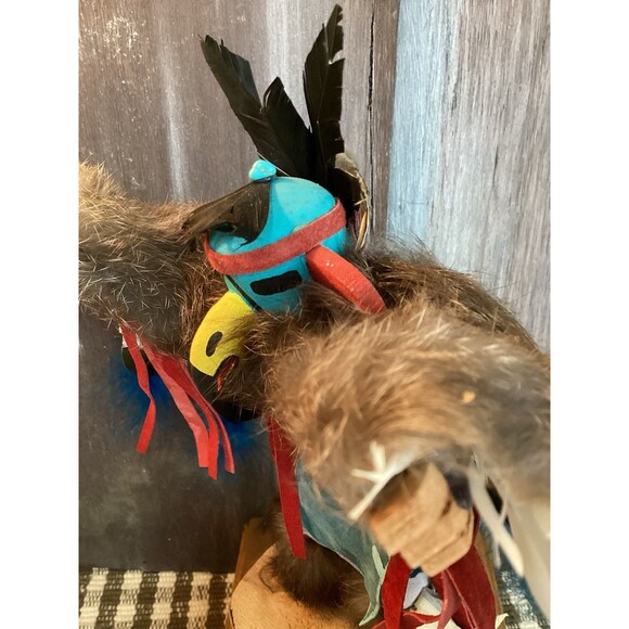 Kachina Doll EAGLE DANCER Signed /Number Fyazzie Eagle 11" T x 14"W Rain Weather - Picture 5 of 16